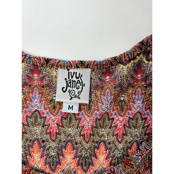 Ivy jane lightweight colorful long sleeve tunic medium semi sheer - Picture 4 of 8